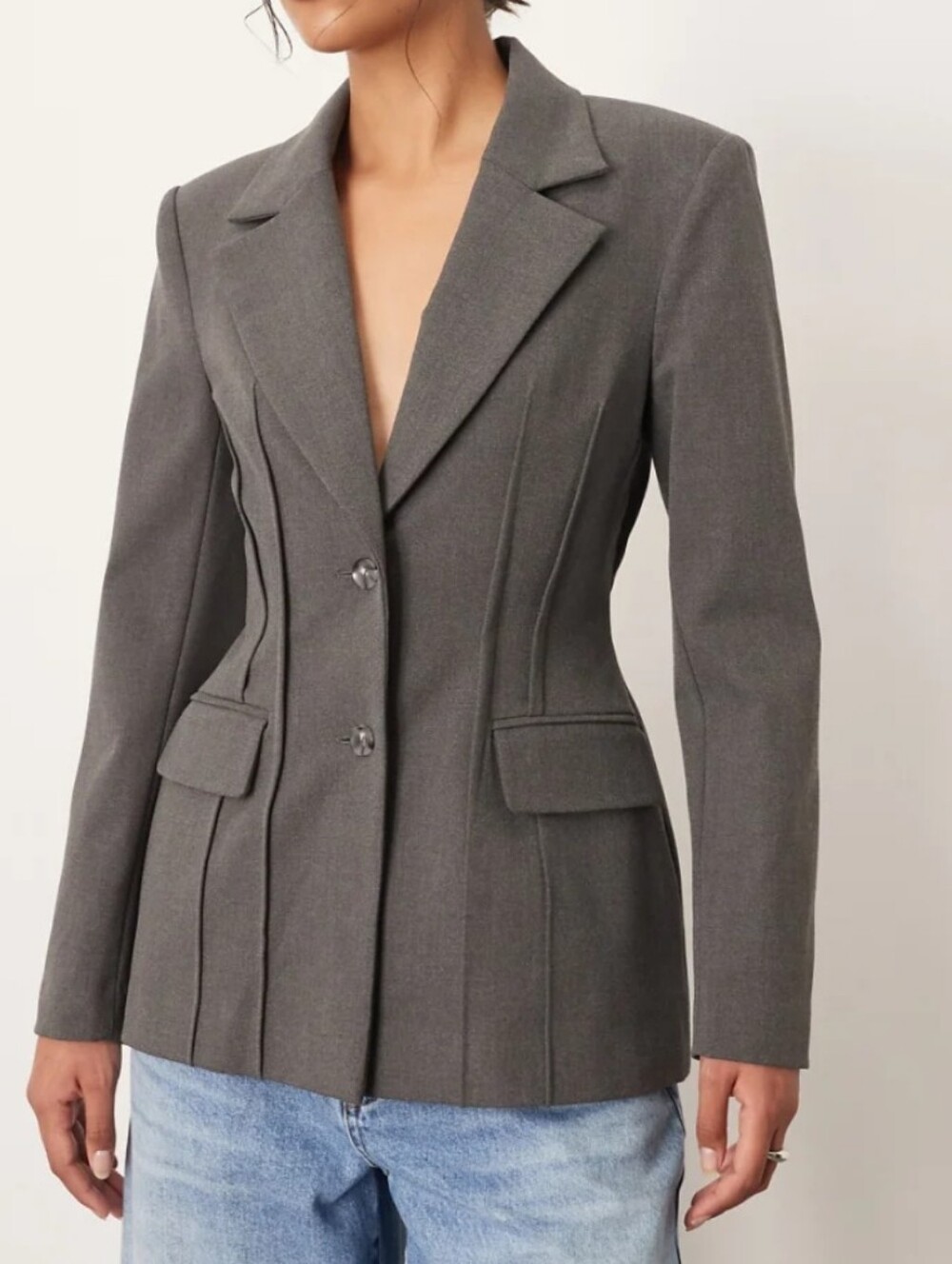 ARRANGE Women's Grey Tailored Ponte Blazer - Picture 8 of 13